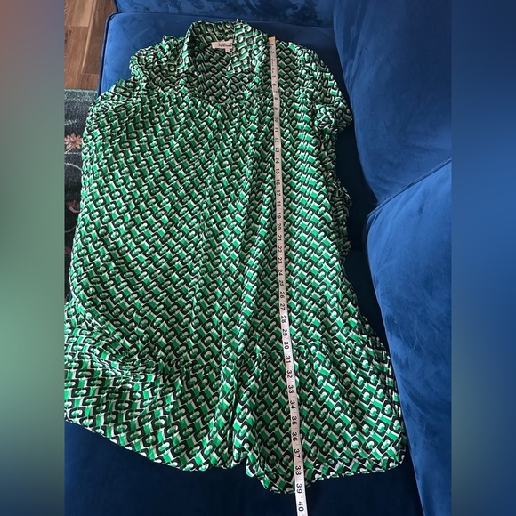 Heidi Print Long Sleeve Shift Dress Diane Von Furstenberg Size Large. Green. - Picture 13 of 16